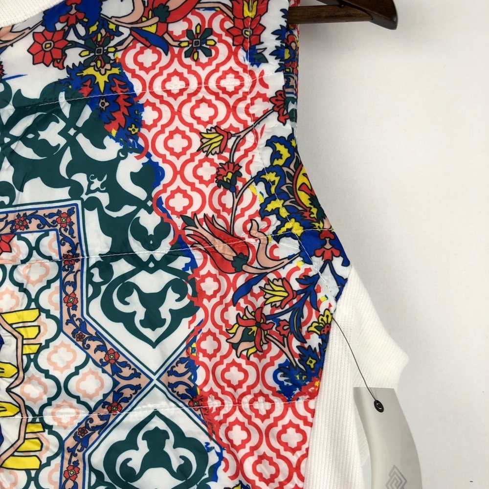 ZELOS Print Down Vest with Ribbed Knit NWT Medium - Picture 3 of 8